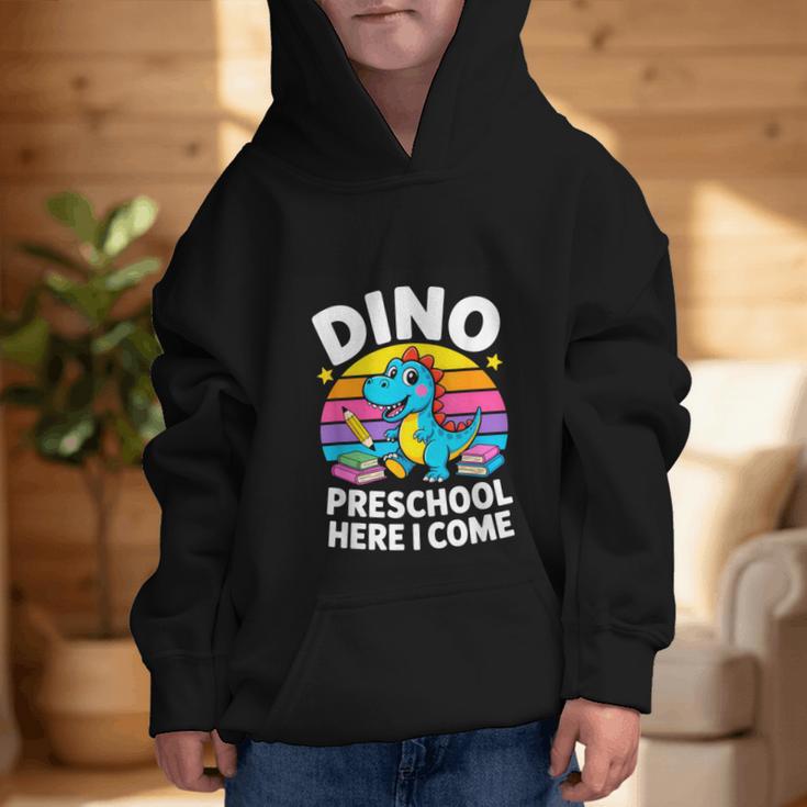 Dino Preschool Here I Come Cute Back To School Graphic Kid Hoodie Dino Preschool Here I Come Cute Back To School Graphic Kid Hoodie