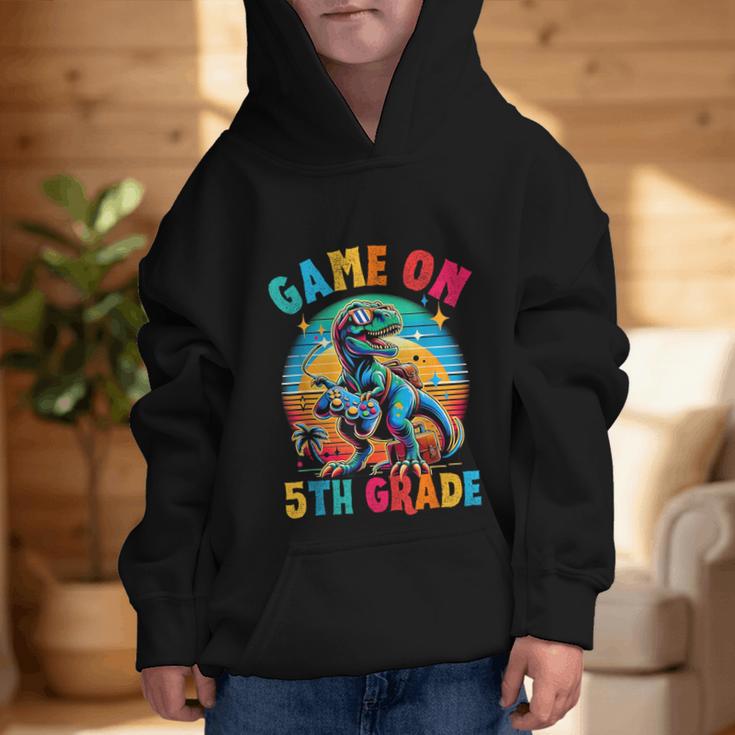 Dinosaur Video Games Back To School 5th Grade Boys Gamer Graphic Kid Hoodie Dinosaur Video Games Back To School 5th Grade Boys Gamer Graphic Kid Hoodie