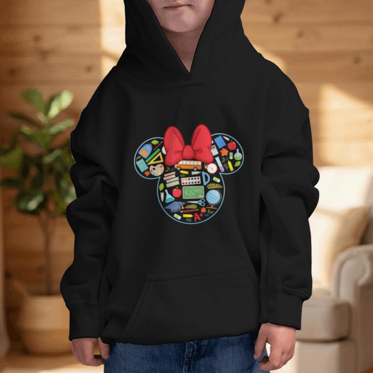 Disney Minnie Mouse Back To School Supplies Face Outline Graphic Kid Hoodie Disney Minnie Mouse Back To School Supplies Face Outline Graphic Kid Hoodie