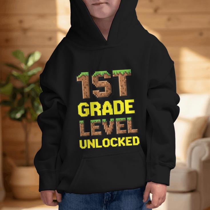 First Day Of 1st Grade Level Unlocked Back To School For Boy Graphic Kid Hoodie First Day Of 1st Grade Level Unlocked Back To School For Boy Graphic Kid Hoodie