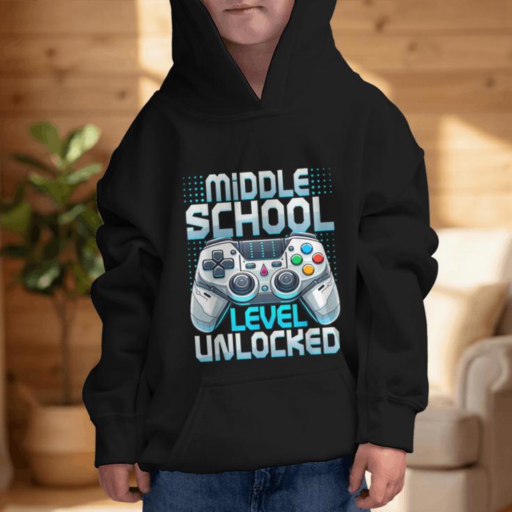 First Day Of Middle School Level Unlocked Back To School Graphic Kid Hoodie First Day Of Middle School Level Unlocked Back To School Graphic Kid Hoodie