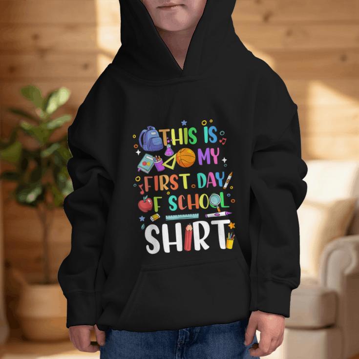 This Is My First Day Of School Boys Girls Kid Back To School Graphic Kid Hoodie This Is My First Day Of School Boys Girls Kid Back To School Graphic Kid Hoodie