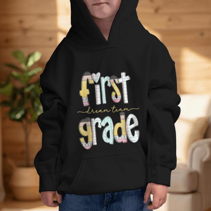 First Grade Dream Team Pencil Back To School Boys Girls Graphic Kid Hoodie