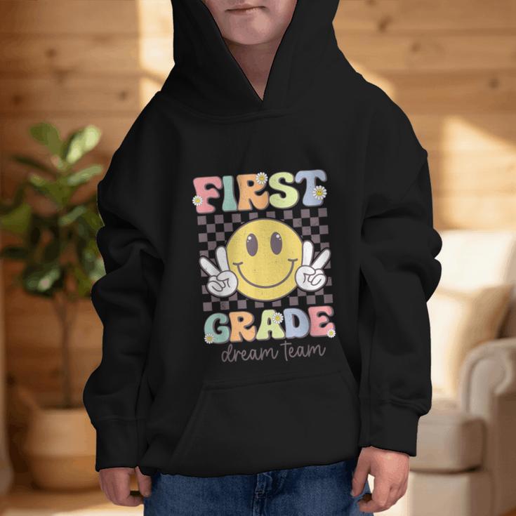 First Grade Dream Team Smile Face Back To School 1st Grade Graphic Kid Hoodie First Grade Dream Team Smile Face Back To School 1st Grade Graphic Kid Hoodie