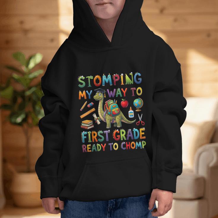 First Grade Graduation Dinosaur Dino Back To School Student Graphic Kid Hoodie First Grade Graduation Dinosaur Dino Back To School Student Graphic Kid Hoodie