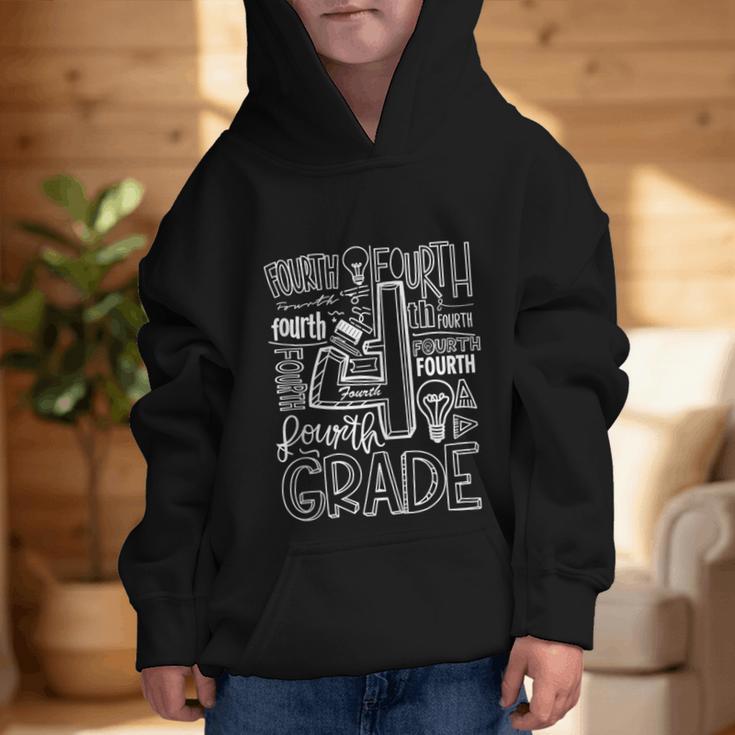 Fourth 4th Grade Typography Back To School Graphic Kid Hoodie Fourth 4th Grade Typography Back To School Graphic Kid Hoodie