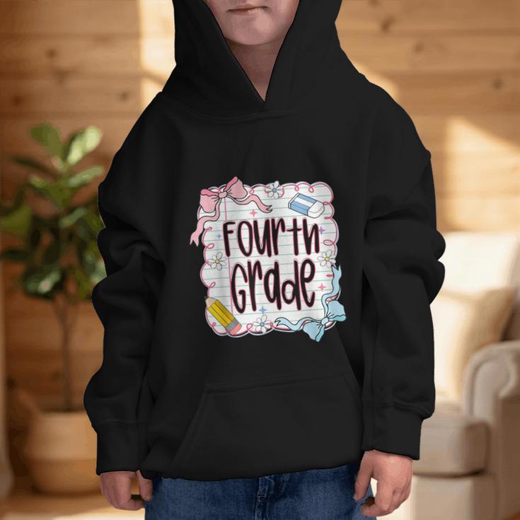 Fourth Grade Back To School For Girls Pink Notebook Graphic Kid Hoodie Fourth Grade Back To School For Girls Pink Notebook Graphic Kid Hoodie