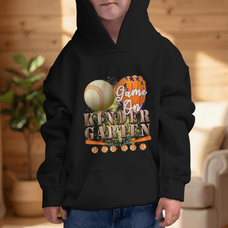 Game On Kindergarten Baseball Back To School Student Kid Boy Graphic Kid Hoodie