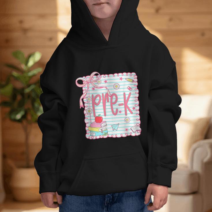 Girls Pre-K Coquette Bow Pink Preppy Back To School Graphic Kid Hoodie Girls Pre-K Coquette Bow Pink Preppy Back To School Graphic Kid Hoodie