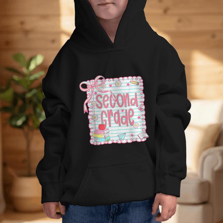Girls Second Grade Coquette Bow Pink Preppy Back To School Graphic Kid Hoodie Girls Second Grade Coquette Bow Pink Preppy Back To School Graphic Kid Hoodie