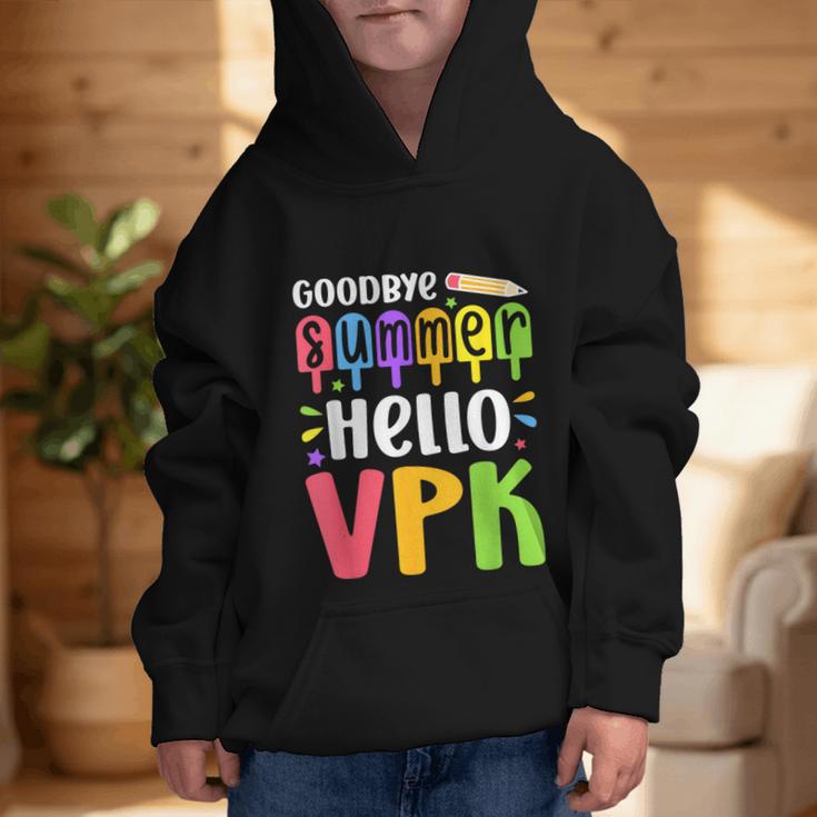 Goodbye Summer Hello VPK First Day Of VPK Back To School Graphic Kid Hoodie