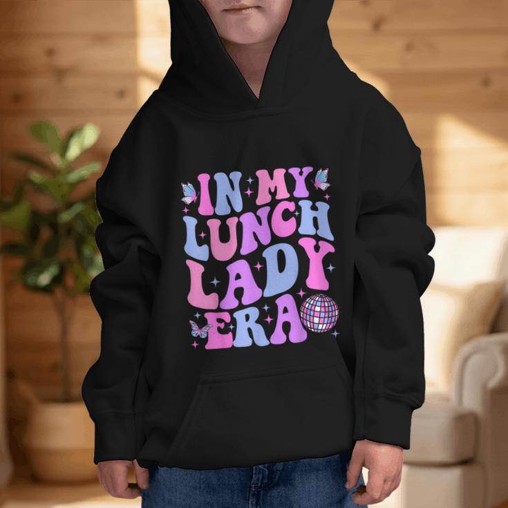 Groovy In My Lunch Lady Era Cafeteria Back To School Graphic Kid Hoodie Groovy In My Lunch Lady Era Cafeteria Back To School Graphic Kid Hoodie