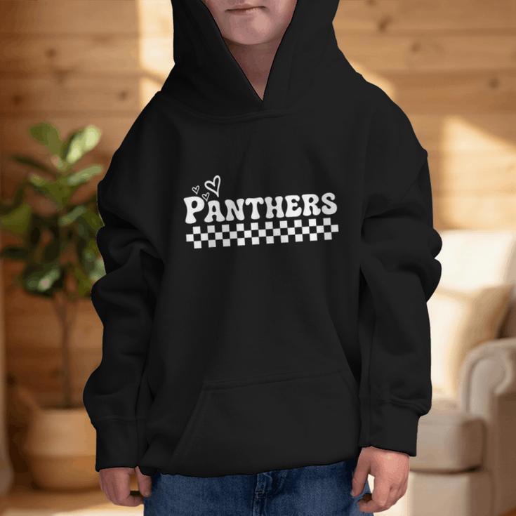 Groovy Panthers High School Spirit Fan Team Back To School Graphic Kid Hoodie Groovy Panthers High School Spirit Fan Team Back To School Graphic Kid Hoodie