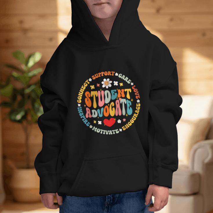 Groovy Student Advocate Appreciation Back To School Graphic Kid Hoodie Groovy Student Advocate Appreciation Back To School Graphic Kid Hoodie