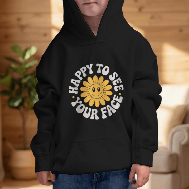 Happy Face Daisy Flower Retro Back To School Cute Graphic Graphic Kid Hoodie Happy Face Daisy Flower Retro Back To School Cute Graphic Graphic Kid Hoodie