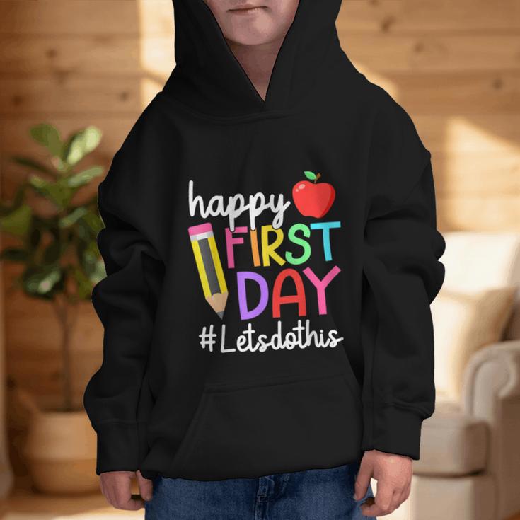Happy First Day Let's Do This Welcome Back To School Tie Dye Graphic Kid Hoodie Happy First Day Let's Do This Welcome Back To School Tie Dye Graphic Kid Hoodie