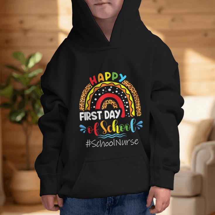 Happy First Day Of School Nurse Rainbow Back To School Graphic Kid Hoodie Happy First Day Of School Nurse Rainbow Back To School Graphic Kid Hoodie
