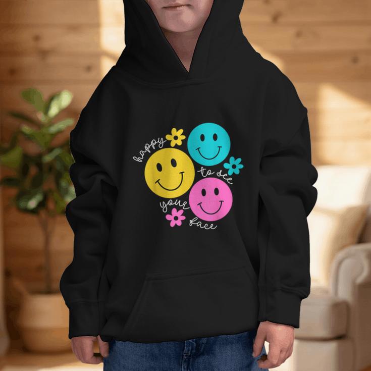 Happy To See Your Face Back To School First Day Of School Graphic Kid Hoodie Happy To See Your Face Back To School First Day Of School Graphic Kid Hoodie