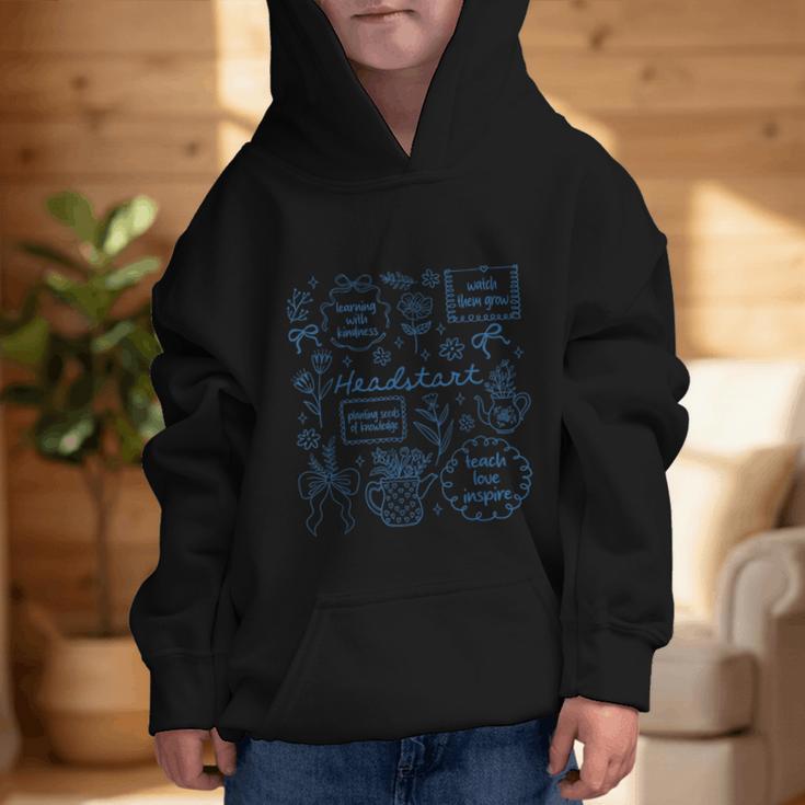 Headstart Love Inspire Teach Blue Bow Back To School Graphic Kid Hoodie Headstart Love Inspire Teach Blue Bow Back To School Graphic Kid Hoodie