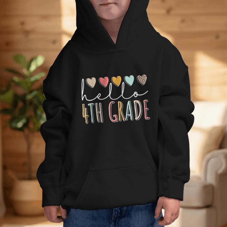 Hello 4th Grade Back To School Fourth Grade Vibes Heart Love Graphic Kid Hoodie Hello 4th Grade Back To School Fourth Grade Vibes Heart Love Graphic Kid Hoodie