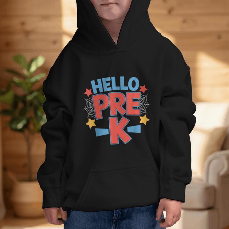 Hello Pre-K Preschool Squad Spider Back To School First Day Graphic Kid Hoodie Hello Pre-K Preschool Squad Spider Back To School First Day Graphic Kid Hoodie