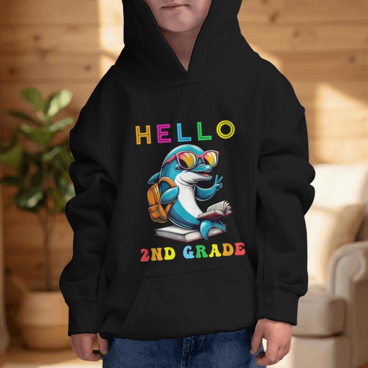 Hello Second Grade Dolphin Lover Back To School Kid Boy Girl Graphic Kid Hoodie