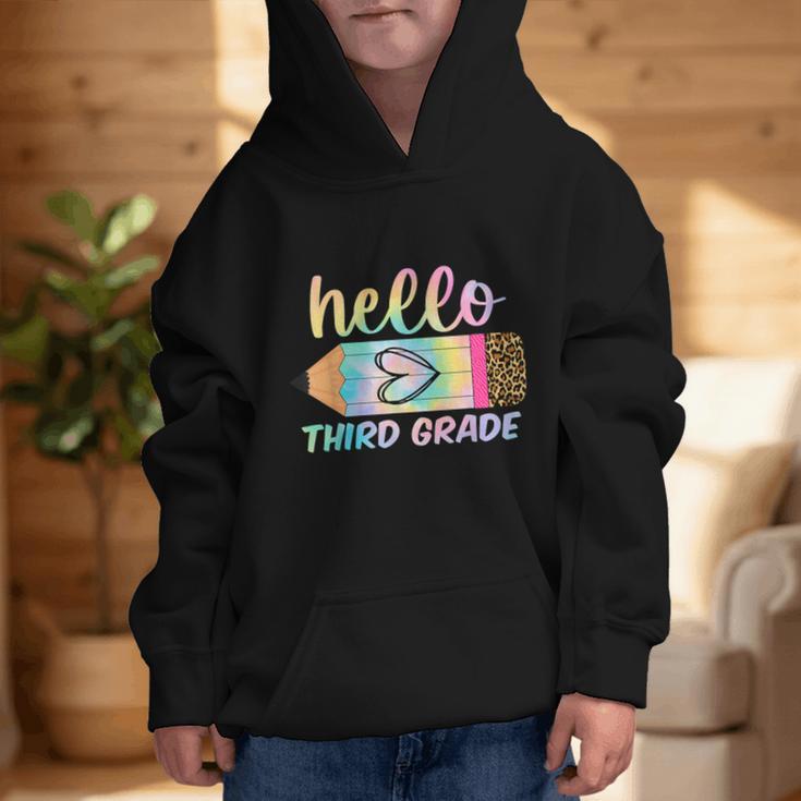 Hello Third Grade Back To School Pencil Tie Dye 3rd Grade Graphic Kid Hoodie Hello Third Grade Back To School Pencil Tie Dye 3rd Grade Graphic Kid Hoodie