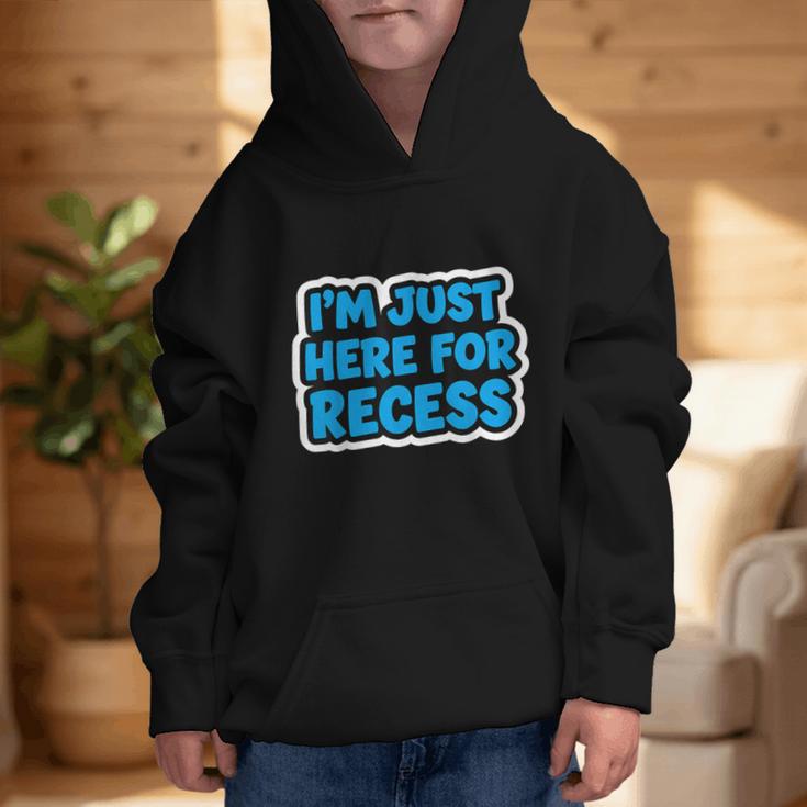 I'm Just Here For Recess Back To School Boys First Day Graphic Kid Hoodie
