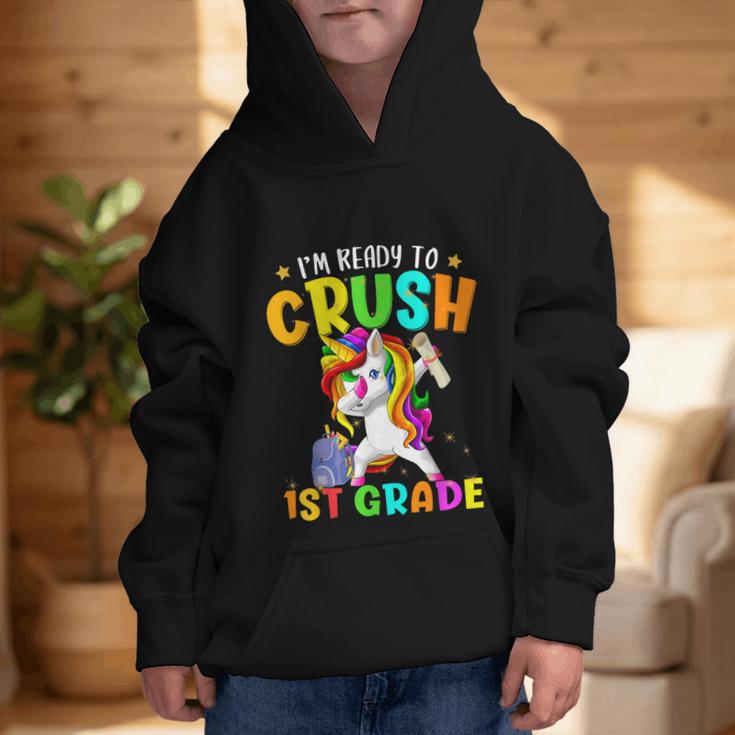 I'm Ready To Crush 1st Grade Dabbing Unicorn Back To School Graphic Kid Hoodie I'm Ready To Crush 1st Grade Dabbing Unicorn Back To School Graphic Kid Hoodie