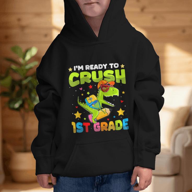 I'm Ready To Crush 1st Grade Dinosaurs Back To School Kids Graphic Kid Hoodie I'm Ready To Crush 1st Grade Dinosaurs Back To School Kids Graphic Kid Hoodie