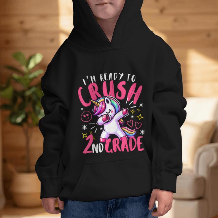I'm Ready To Crush 2nd Grade Dabbing Unicorn Back To School Graphic Kid Hoodie I'm Ready To Crush 2nd Grade Dabbing Unicorn Back To School Graphic Kid Hoodie