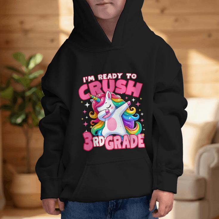 I'm Ready To Crush 3rd Grade Dabbing Unicorn Back To School Graphic Kid Hoodie I'm Ready To Crush 3rd Grade Dabbing Unicorn Back To School Graphic Kid Hoodie
