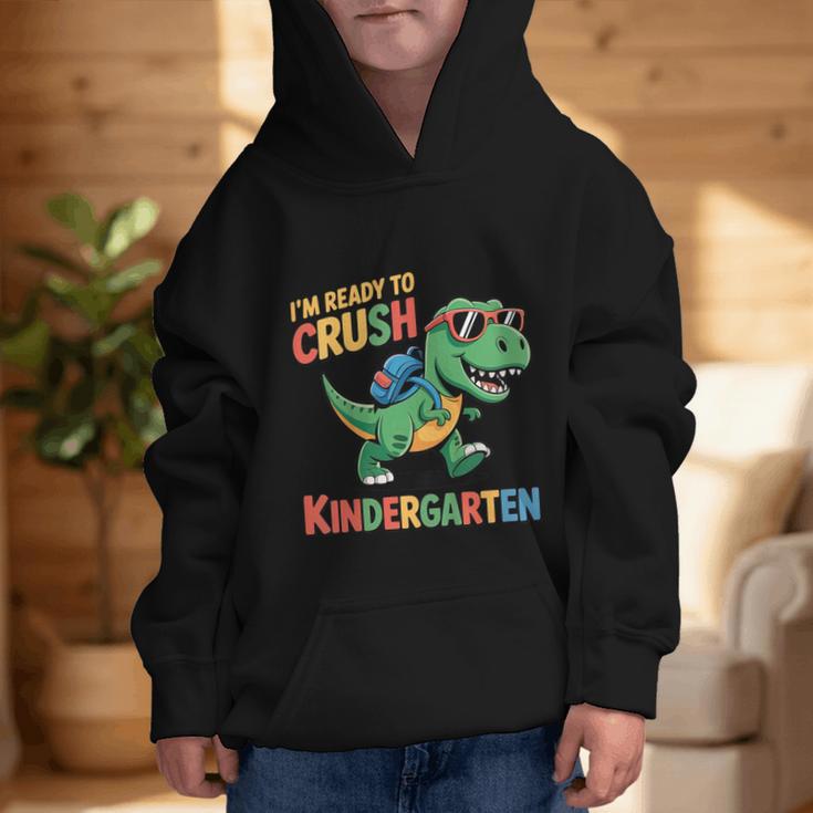 I'm Ready To Crush Kindergarten T-Rex Back To School Dino Graphic Kid Hoodie I'm Ready To Crush Kindergarten T-Rex Back To School Dino Graphic Kid Hoodie