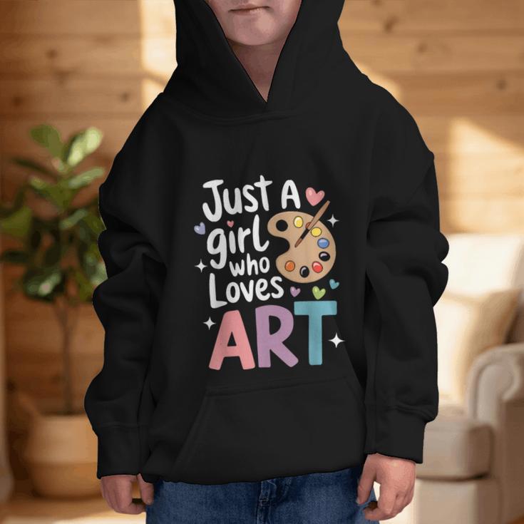 Just a Girl Who Loves Art Cute Back To School Kids Girls Graphic Kid Hoodie Just a Girl Who Loves Art Cute Back To School Kids Girls Graphic Kid Hoodie
