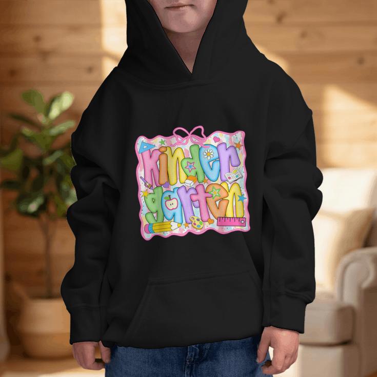 Kindergarten Coquette Bow Back To School Kinder Girl Kids Graphic Kid Hoodie Kindergarten Coquette Bow Back To School Kinder Girl Kids Graphic Kid Hoodie