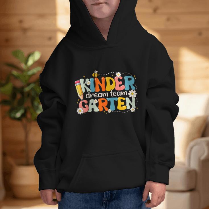 Kindergarten Dream Team Groovy Retro Children Back To School Graphic Kid Hoodie Kindergarten Dream Team Groovy Retro Children Back To School Graphic Kid Hoodie
