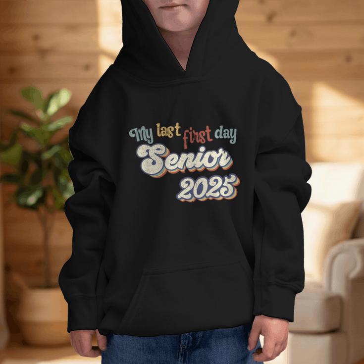 My Last First Day Senior 2025 Back To School Vintage Cool Graphic Kid Hoodie My Last First Day Senior 2025 Back To School Vintage Cool Graphic Kid Hoodie