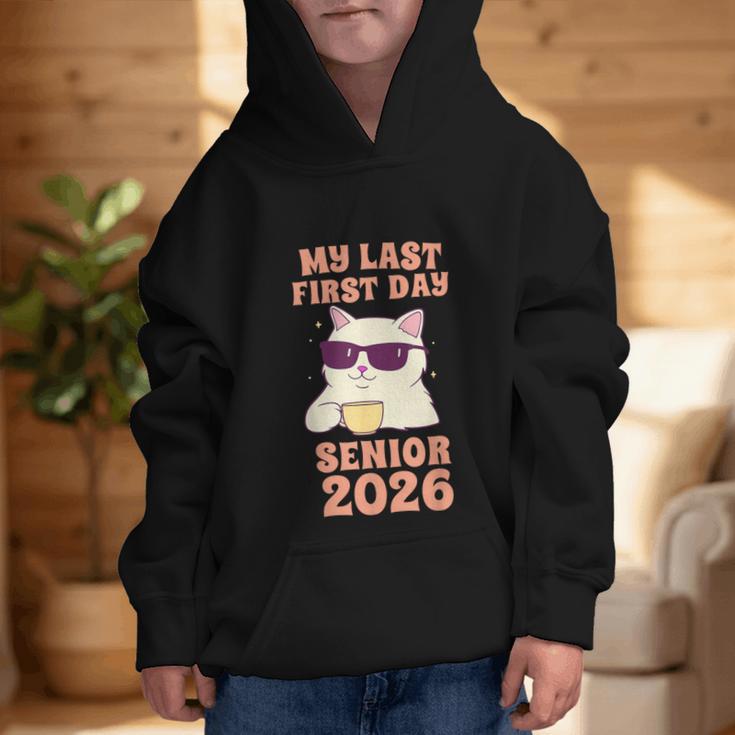 My Last First Day Senior 2026 Cat Back To School Class 2026 Graphic Kid Hoodie My Last First Day Senior 2026 Cat Back To School Class 2026 Graphic Kid Hoodie