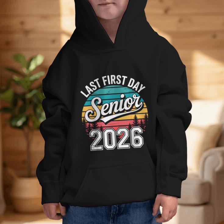 My Last First Day Senior 2026 Vintage Back To School Graphic Kid Hoodie