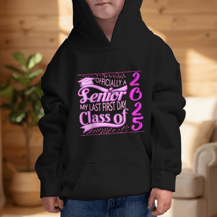 My Last First Day Senior Back To School 2025 Class Of 2025 Graphic Kid Hoodie My Last First Day Senior Back To School 2025 Class Of 2025 Graphic Kid Hoodie