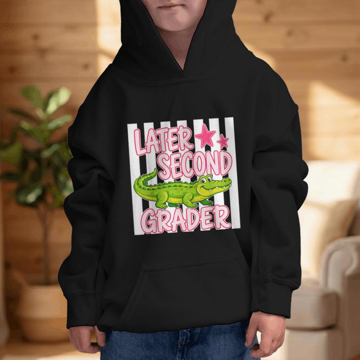 Later Second Grader Cute Alligator Back To School Graduation Graphic Kid Hoodie Later Second Grader Cute Alligator Back To School Graduation Graphic Kid Hoodie