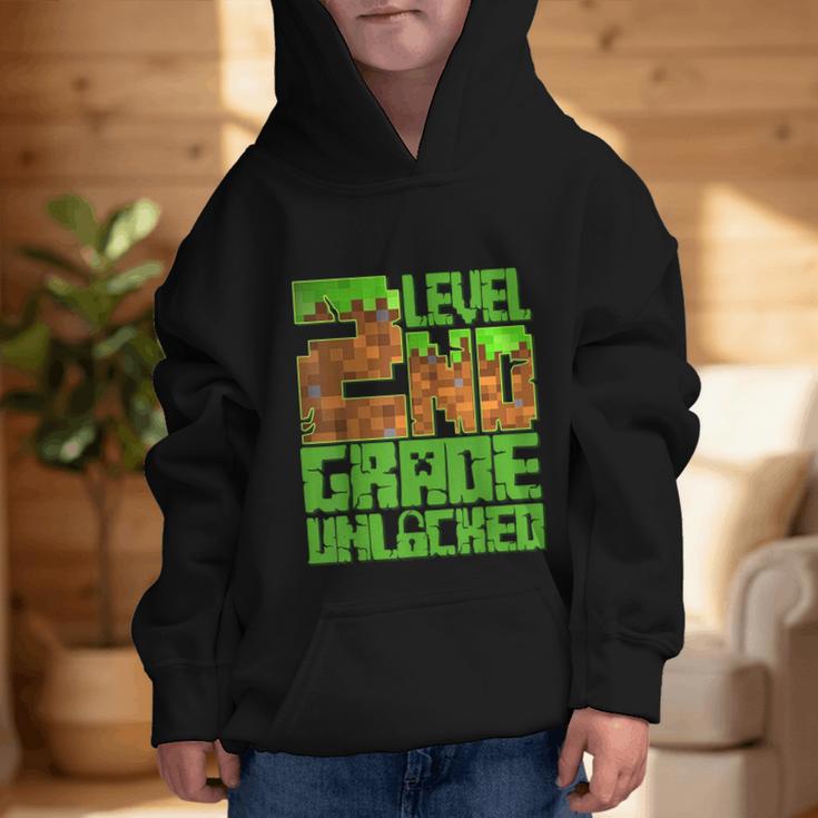 Level 2nd Grade Unlocked Game Pixel Kids Boy Back To School Graphic Kid Hoodie