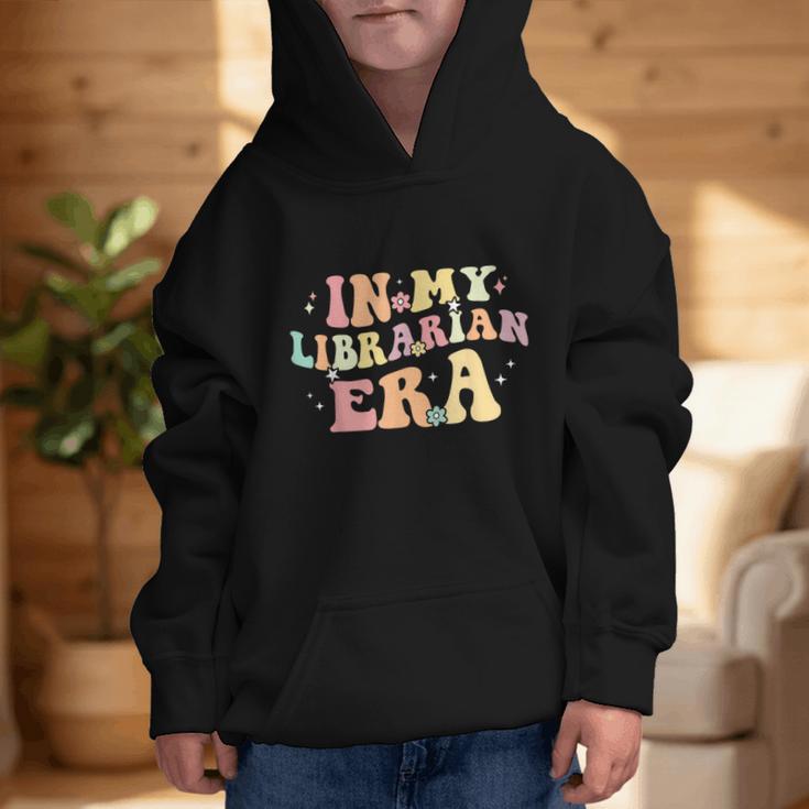 In My Librarian Era Retro Back To School Bookworm Book Lover Graphic Kid Hoodie