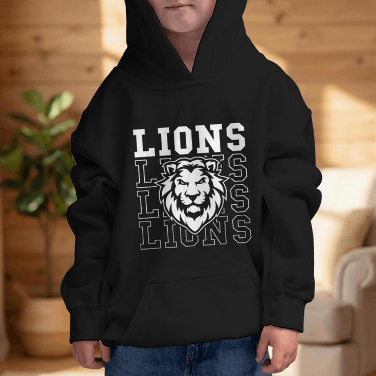 Lions School Spirit Fan Team Back To School Graphic Kid Hoodie
