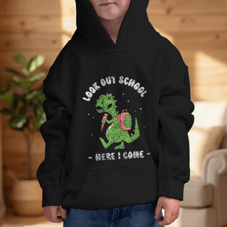 Look Out School Here I Come Grade Kids Pupil Back To School Graphic Kid Hoodie