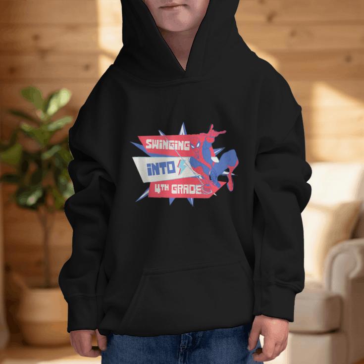 Marvel Spider-Man Swinging Into 4th Grade Back To School Graphic Kid Hoodie Marvel Spider-Man Swinging Into 4th Grade Back To School Graphic Kid Hoodie