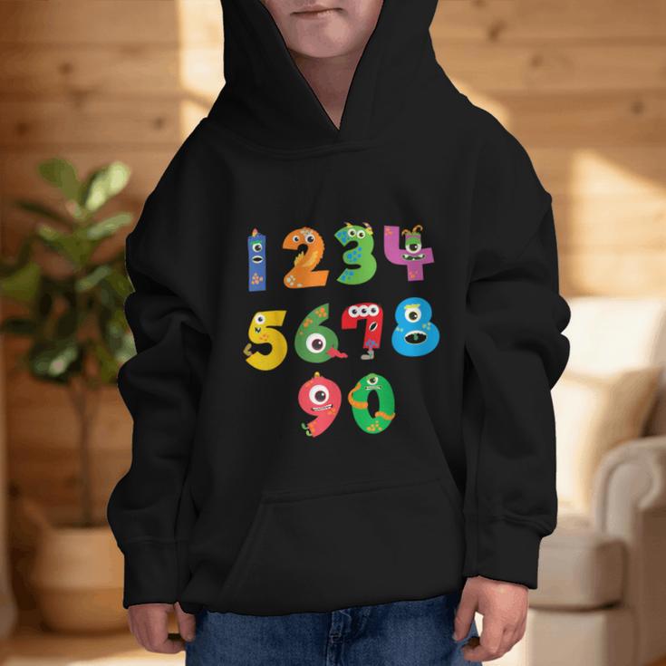 Monster Numbers Learning Cute Numbers 0-9 Back To School Graphic Kid Hoodie