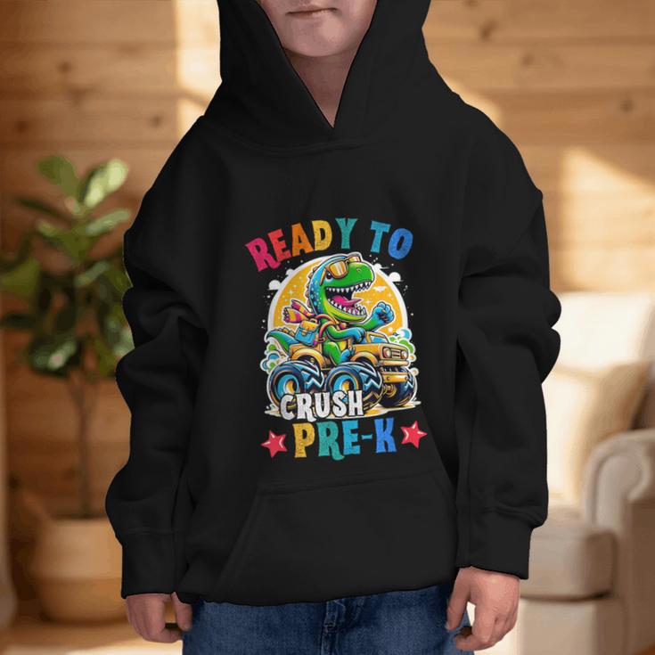 Monster Truck Dinosaur Boys Back To School Crush Pre-k Kids Graphic Kid Hoodie