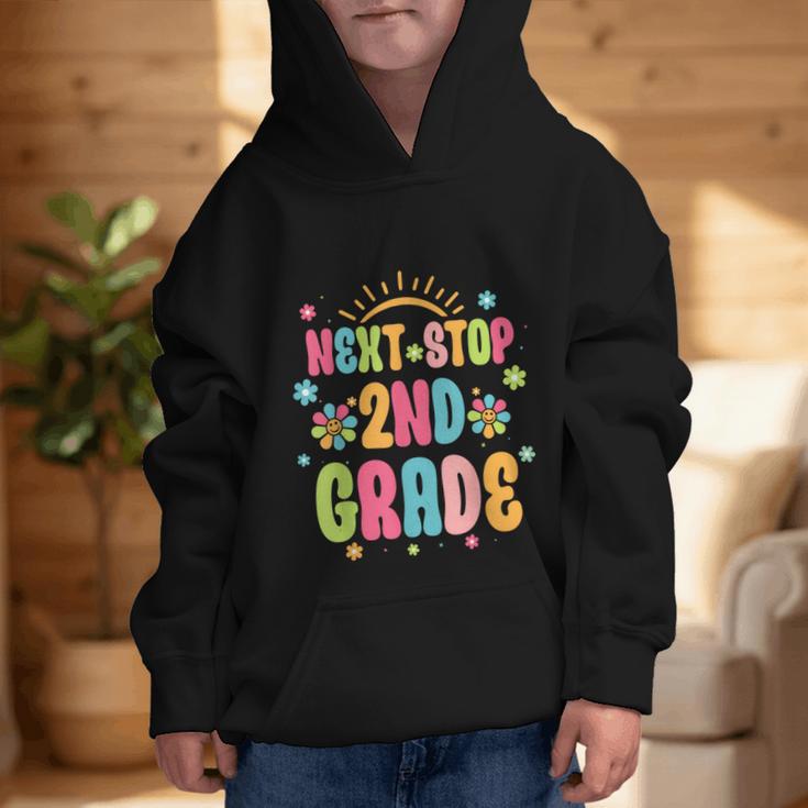 Next Stop 2nd Grade Groovy Retro Second Grade Back To School Graphic Kid Hoodie Next Stop 2nd Grade Groovy Retro Second Grade Back To School Graphic Kid Hoodie