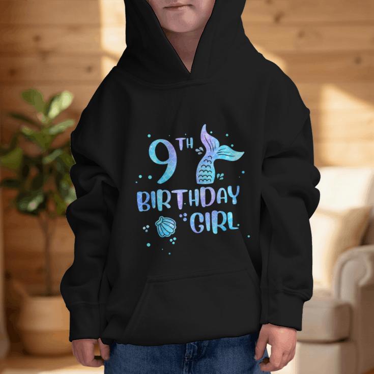 Ninth Birthday Girl Mermaid 9th Toddler's Back To School Graphic Kid Hoodie
